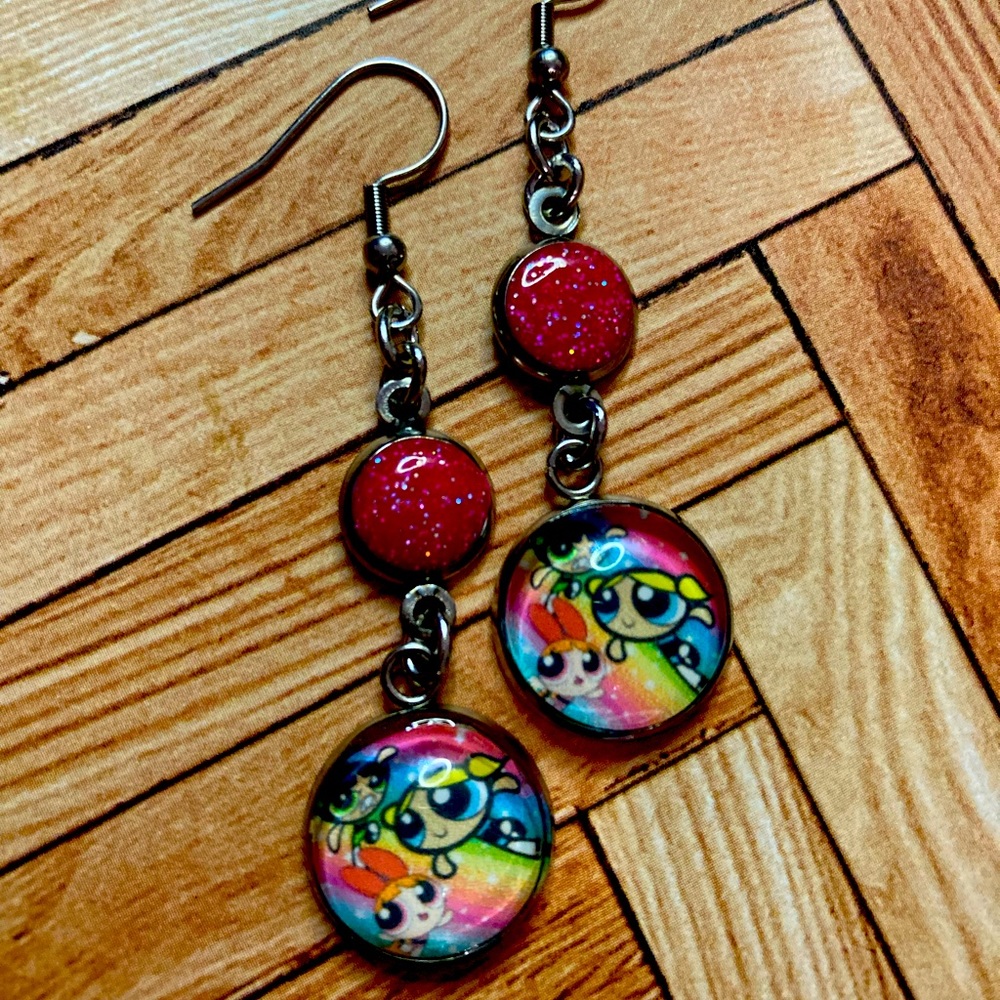 Custom made POWERPUFF GIRL earrings